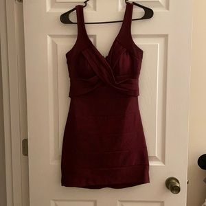 Maroon/Burgundy bandage body-con dress, size M